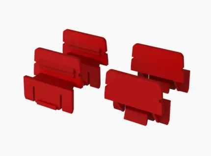 CAPP Rondo CRP-18X Typ-A Halteklammern in roter Ausführung für den Mikrotiterplatten-Shaker vor hellem Hintergrund