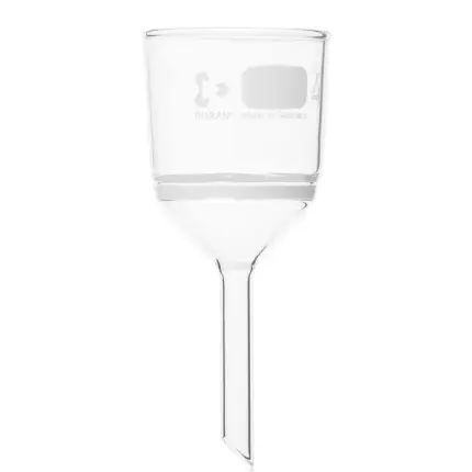 DURAN Büchner-Filtrationstrichter mit Sinterplatte, 75 ml, Borosilikatglas 3.3, Trichter mit integrierter Filterplatte in Vorderansicht im freigestellten Format