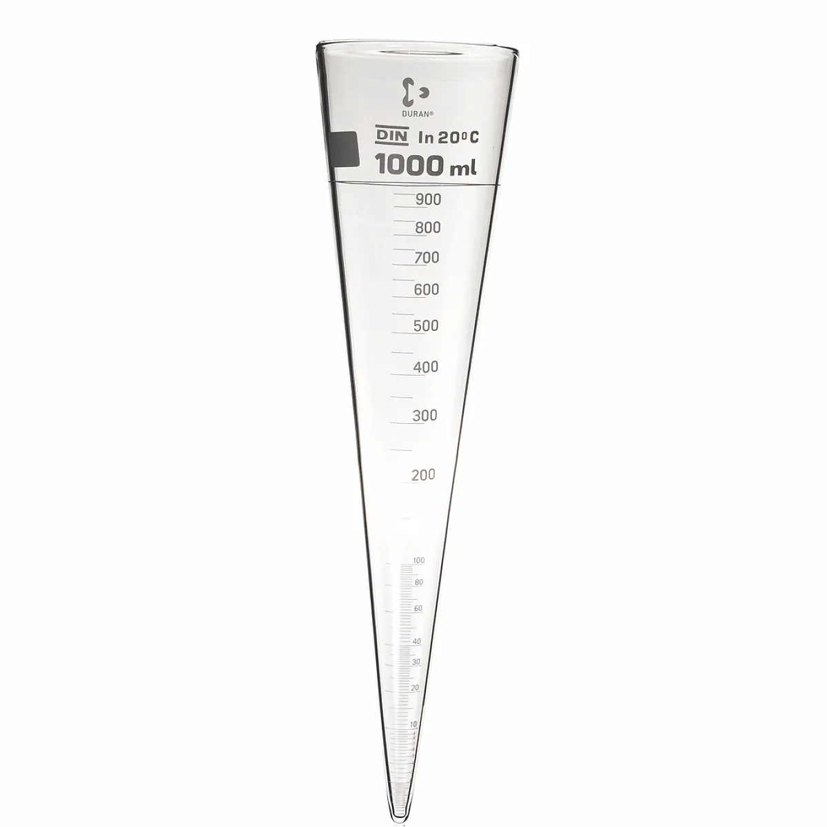 DURAN Sedimentationskegel nach Imhoff, mit Skalierung, DIN 12672 aus Borosilikatglas 3.3 DURAN Sedimentationskegel nach Imhoff, mit Skalierung, DIN 12672 aus Borosilikatglas 3.3 in Vorderansicht im freigestellten Format