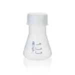 100 ml BRAND Erlenmeyerkolben mit Weithals, Graduierung und Schraubkappe GL 45 aus robustem Polypropylen (PP) für Labor.
