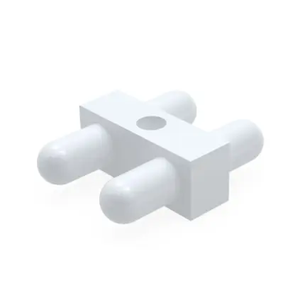 Weißer BOLA Tandem-Magnetrührstab mit PTFE-Ummantelung und Alnico-5-Kernen für professionelles Rühren im Labor.