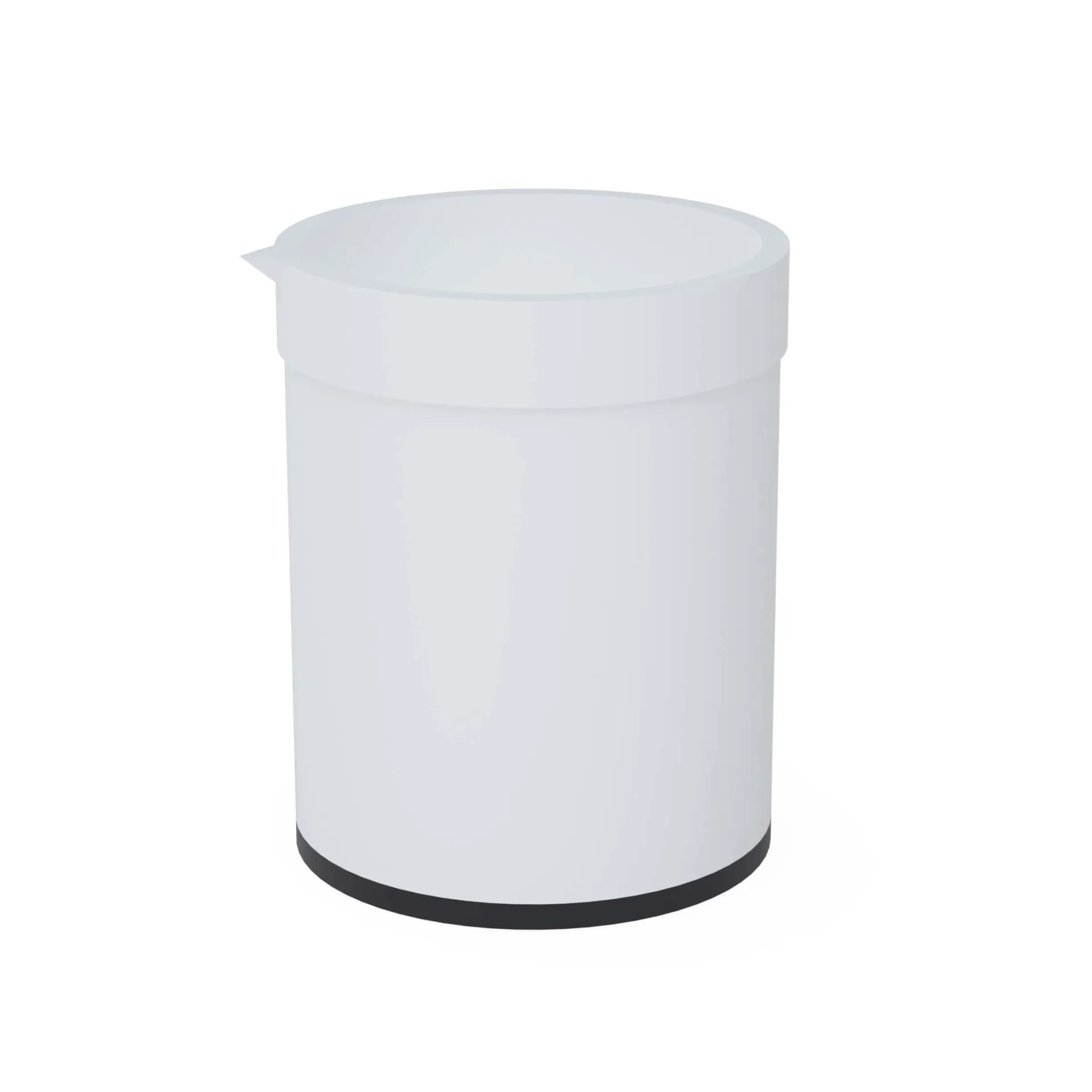 BOLA Thermo-Becher PTFE mit Kohle-Compound-Boden Weißer BOLA Thermo-Becher aus PTFE mit speziellem PTFE-Kohle-Compound-Boden und Ausguss für Labor-Heizplatten.