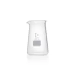 Einzelner DURAN Philipsbecher mit Ausguss (250 ml) aus Borosilikatglas 3.3 in konischer Form für Laboranwendungen.