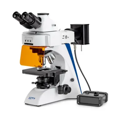 KERN OBN 141 Fluoreszenzmikroskop, trinokular, mit 3 W und 5 W LED-Beleuchtung